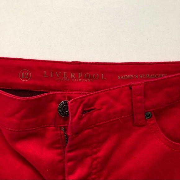 Liverpool Sadie Straight red jeans, size 12 - Picture 4 of 6